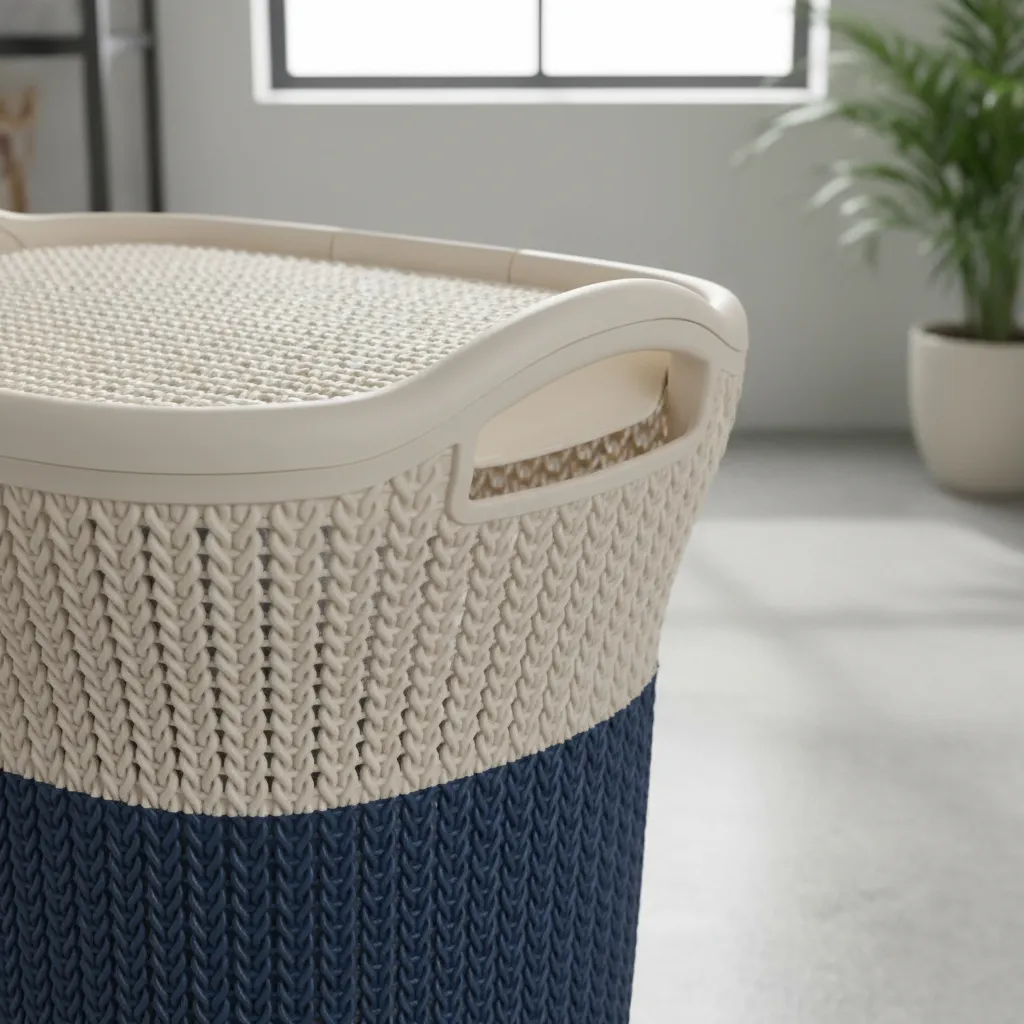 Cesto Plastico Ropa Sucia 40 Litros Tapa Y Manija Bicolor