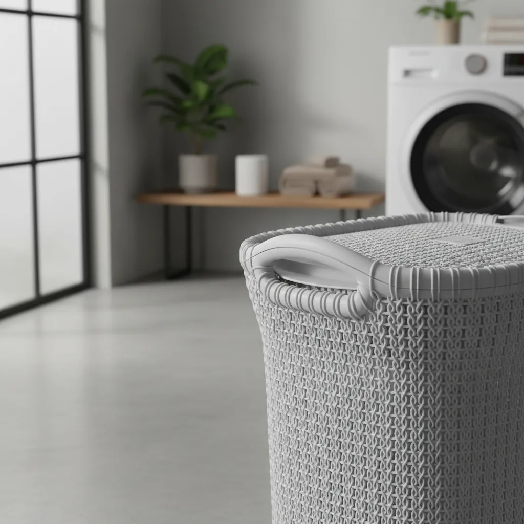 Canasto Cesto Para Ropa Plástico Premium Khipu Tapa 40 L