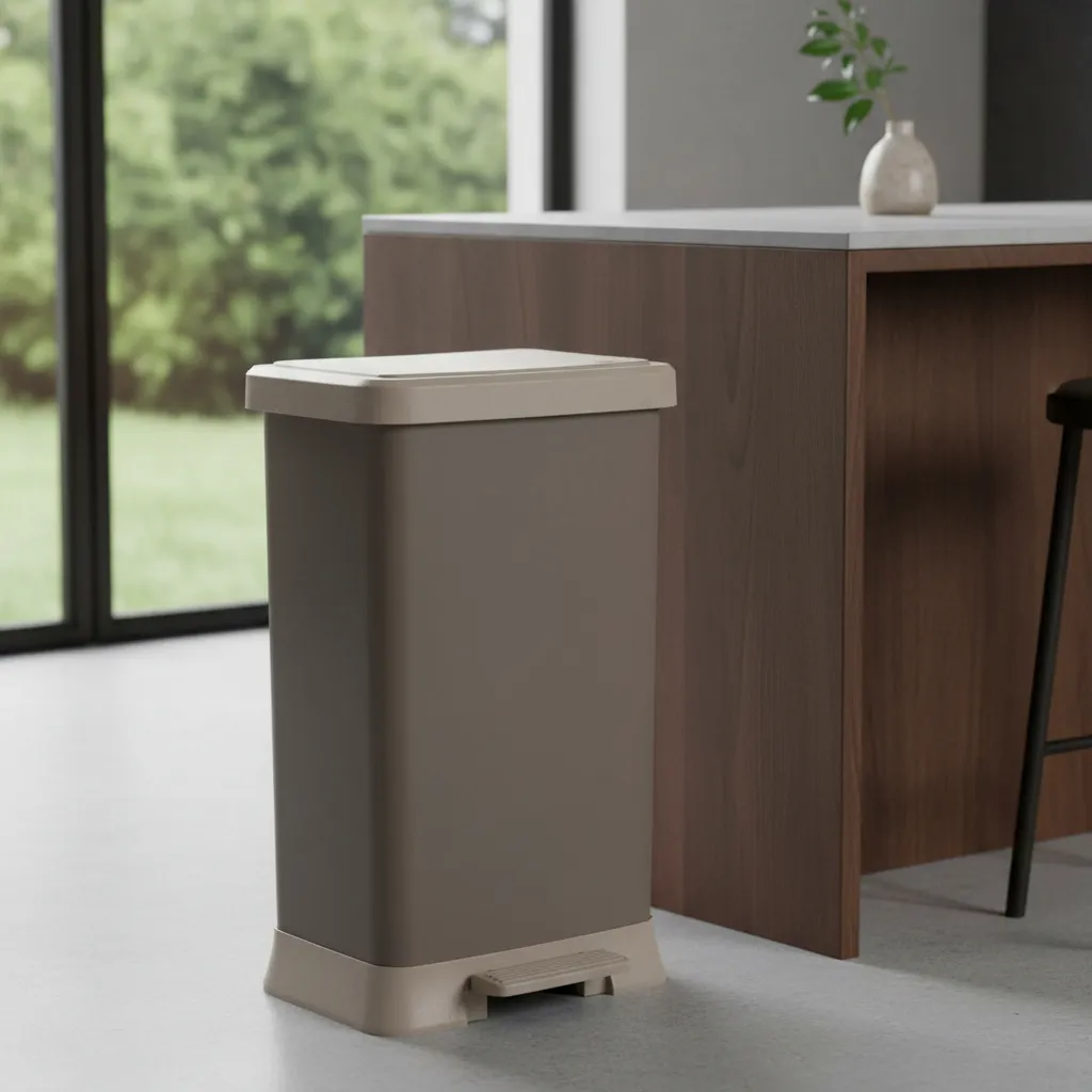 Cesto Tacho De Basura Papelera Pedal Sujetador Premium 55l