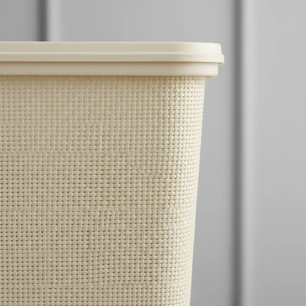 Cesto De Ropa Plástico C/tapa 60l Yute Grande