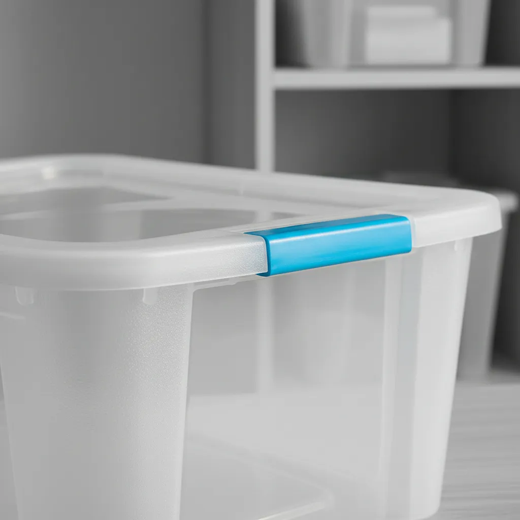 Pack Caja Organizadora 46l Plástico X3 Premium Apilable Celeste Caja Ultraforte 46 L