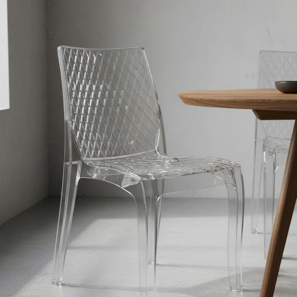 5 Pack X4 Silla Transparente Diamante Policarbonato Irrompible Diamante Transparente