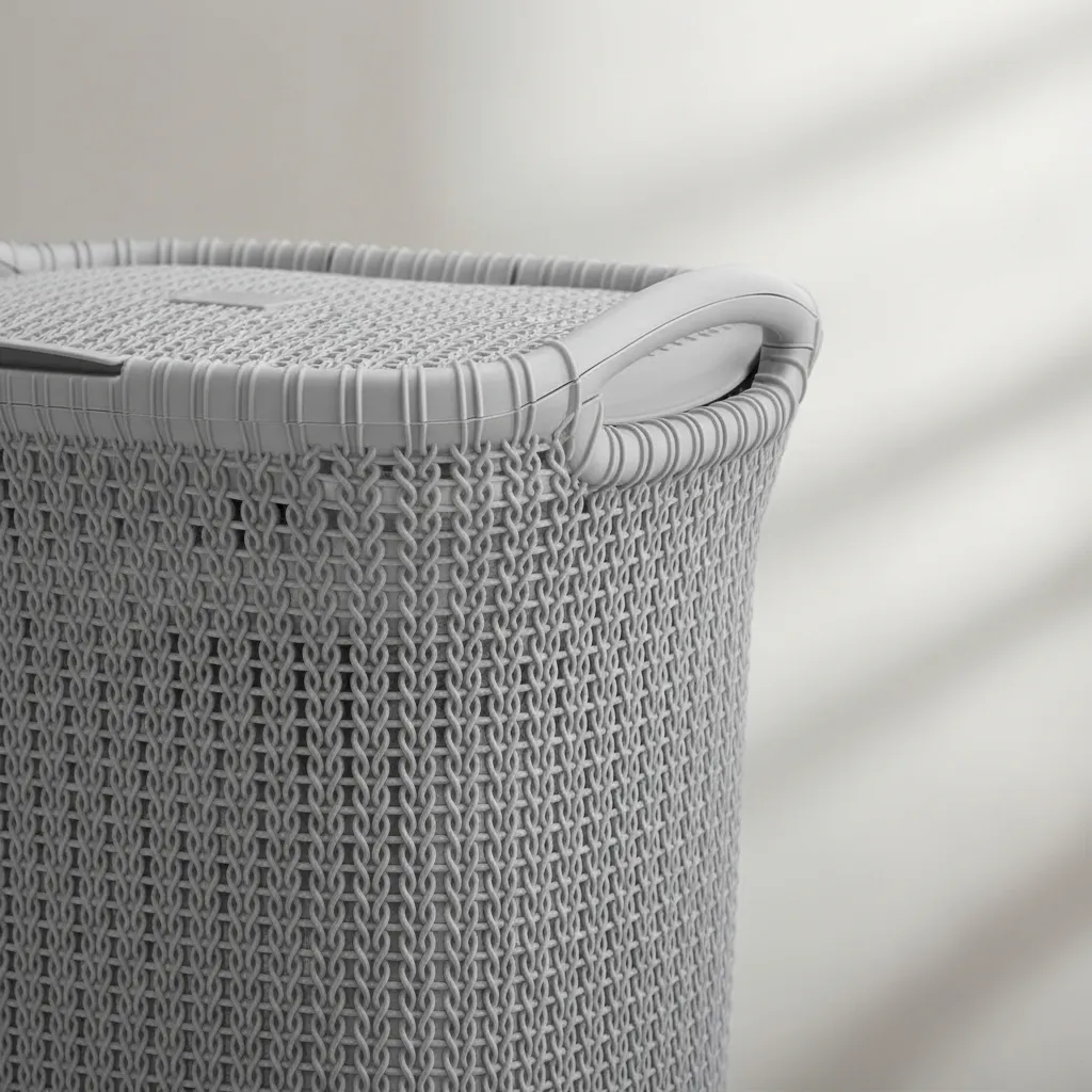 Canasto Cesto Para Ropa Plástico Premium Khipu Tapa 60 L