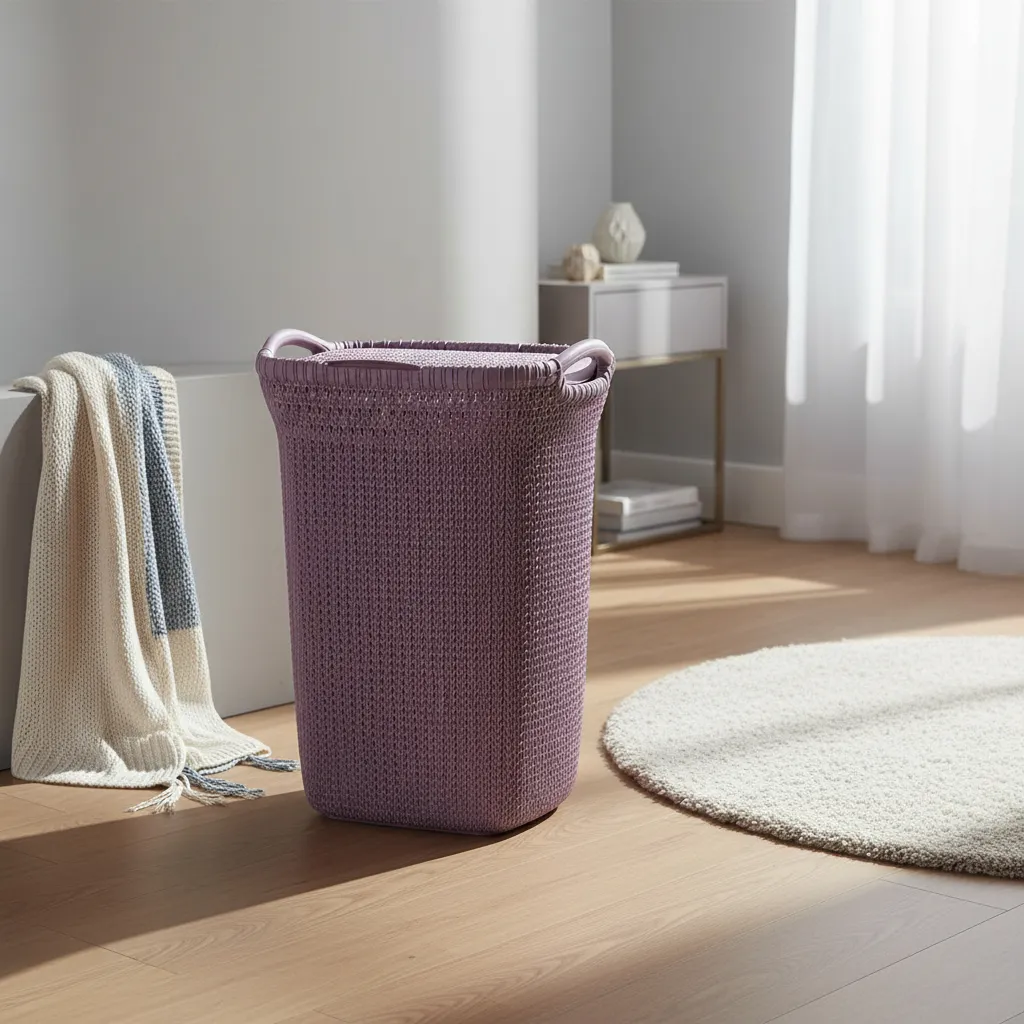 Canasto Cesto Para Ropa Plástico Premium Khipu Tapa 60 L