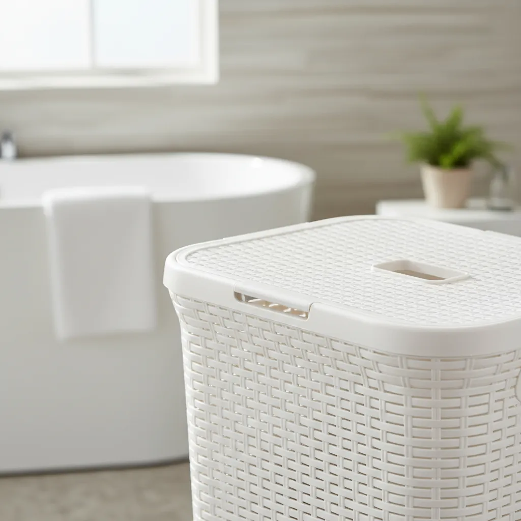 Canasto Cesto Para Ropa Sucia Baño 72l Ratan Gigante Plastic