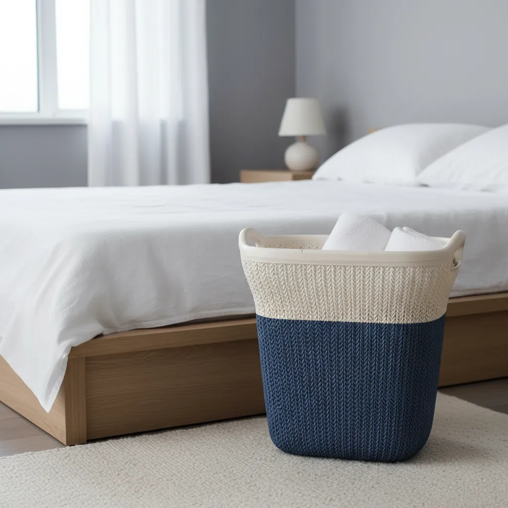 Cesto Plastico Ropa Sucia 40 Litros Tapa Y Manija Bicolor