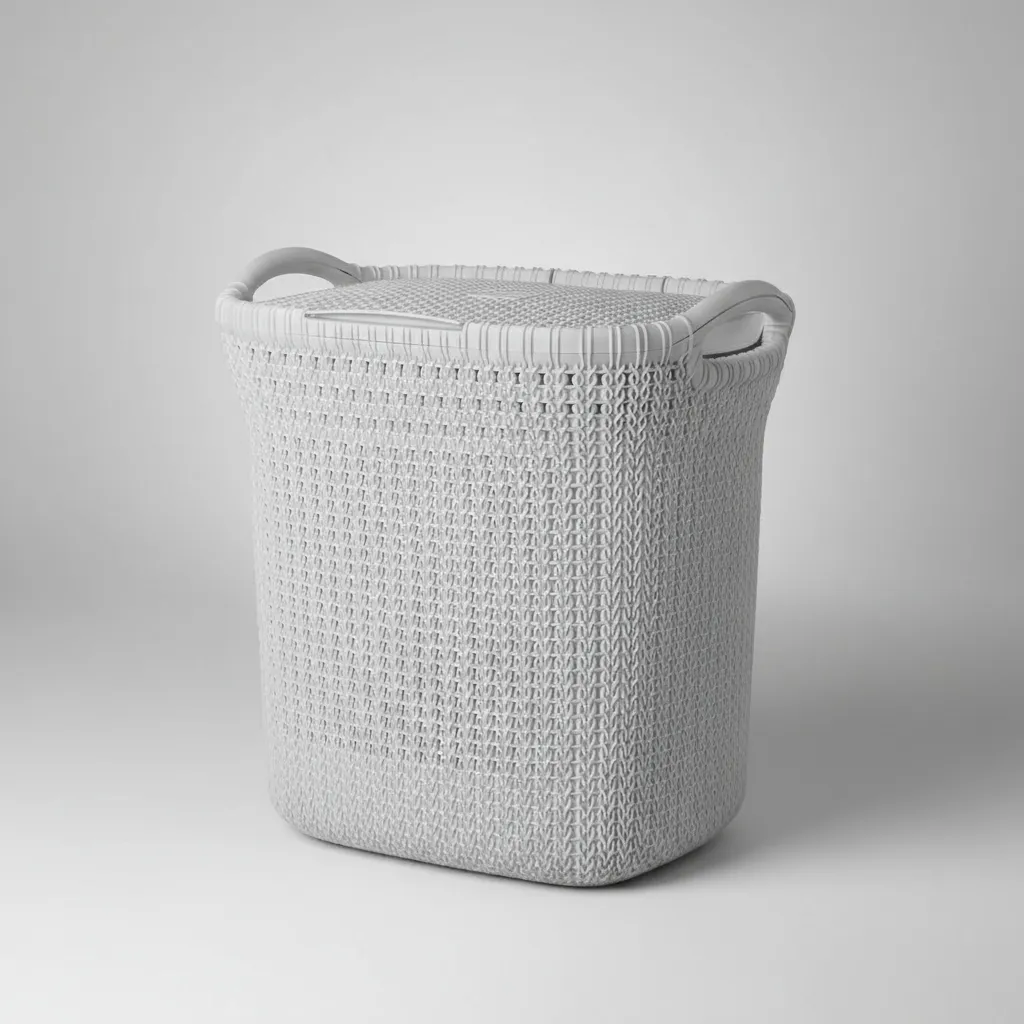 Canasto Cesto Para Ropa Plástico Premium Khipu Tapa 40 L