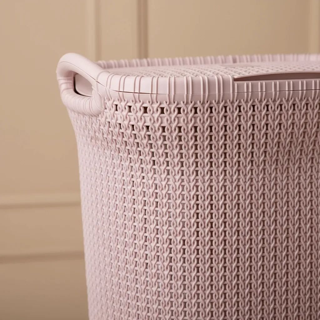 Canasto Cesto Para Ropa Plástico Premium Khipu Tapa 60 L