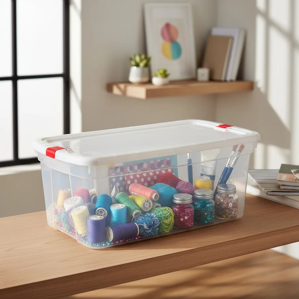 Caja Organizadora Tapa Con Trabas Premium 93l Baul Megaforte