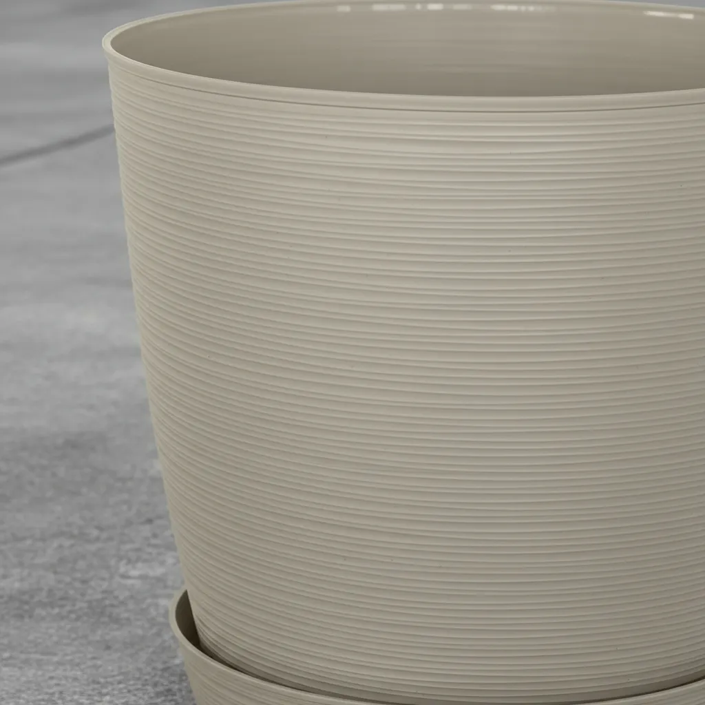 Maceta Plastica Estilo Piedra 42x40 Redonda Protección Uv