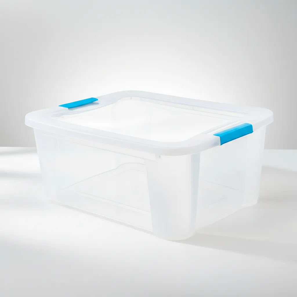 Pack Caja Organizadora 46l Plástico X3 Premium Apilable Celeste Caja Ultraforte 46 L