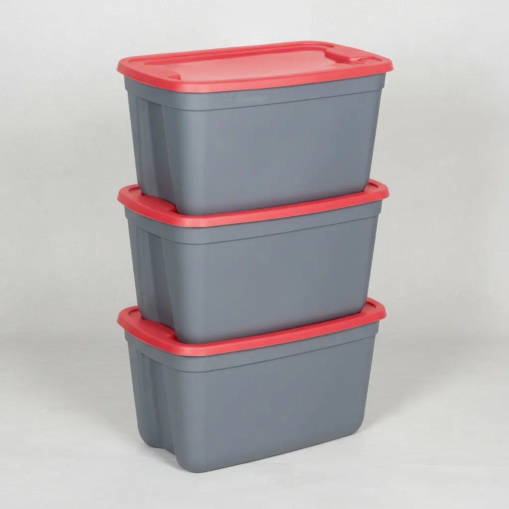 Pack Caja Organizadora X3 Apilable Contenedor 120l Premium