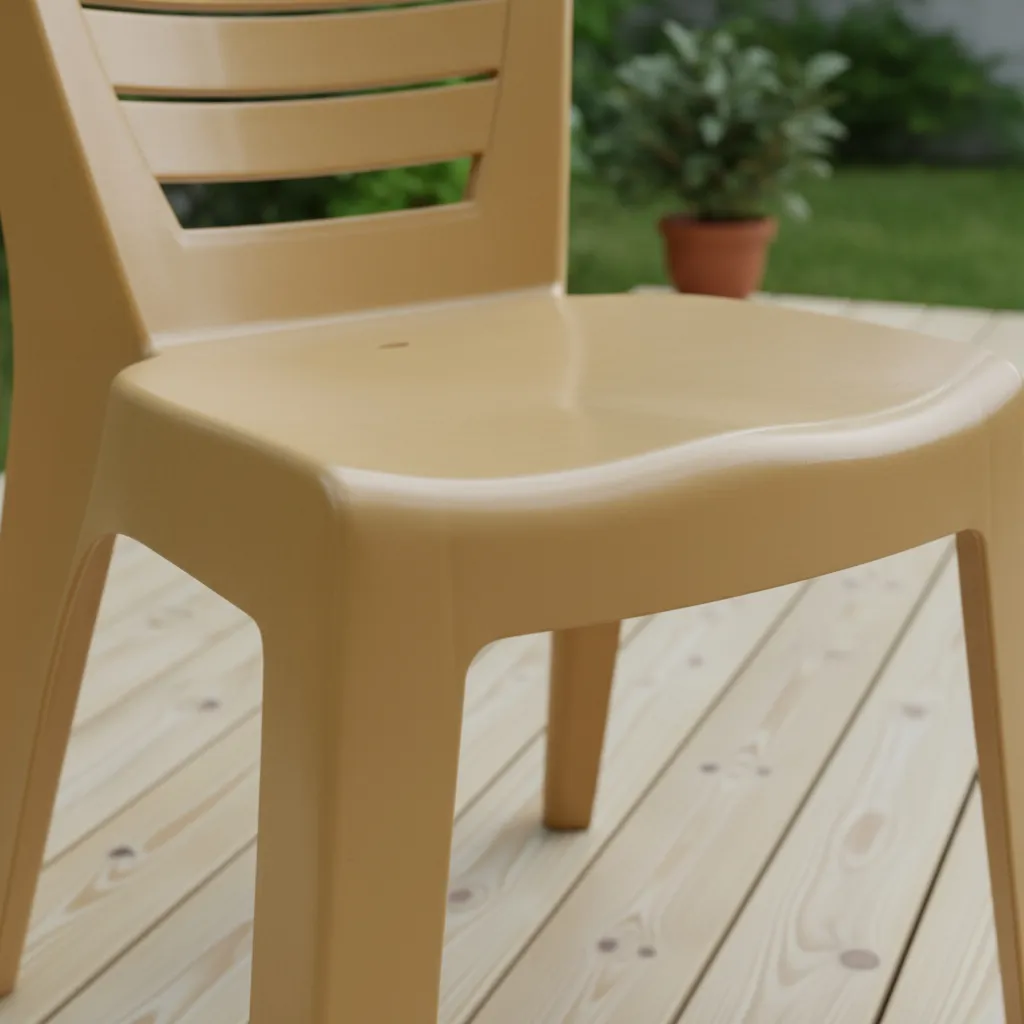 Silla De Plástico Premium Jardín Apilable Exterior Reforzada Dorado Oscuro Silla Zen Modelo Noa