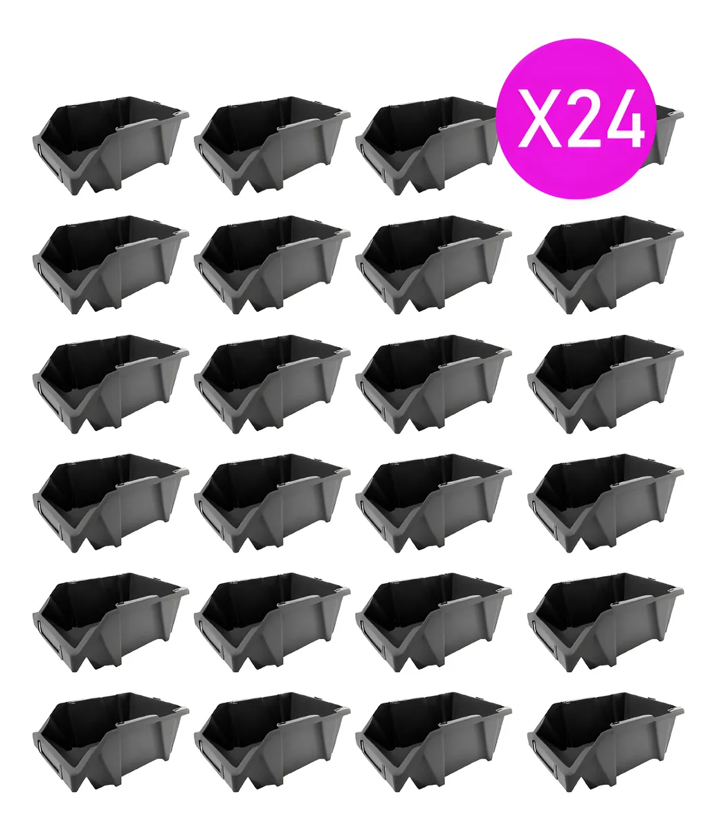 Pack Gaveta Apilable X24 Plástico Premium 24x15x12 #20