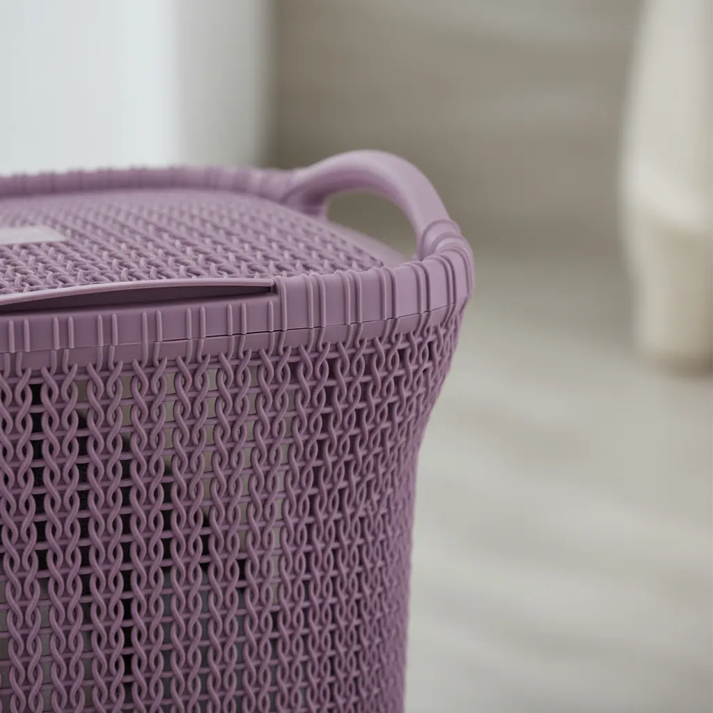 Canasto Cesto Para Ropa Plástico Premium Khipu Tapa 60 L