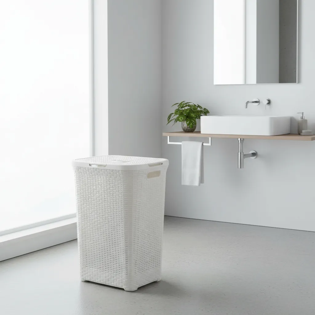 Canasto Cesto Para Ropa Sucia Baño 72l Ratan Gigante Plastic