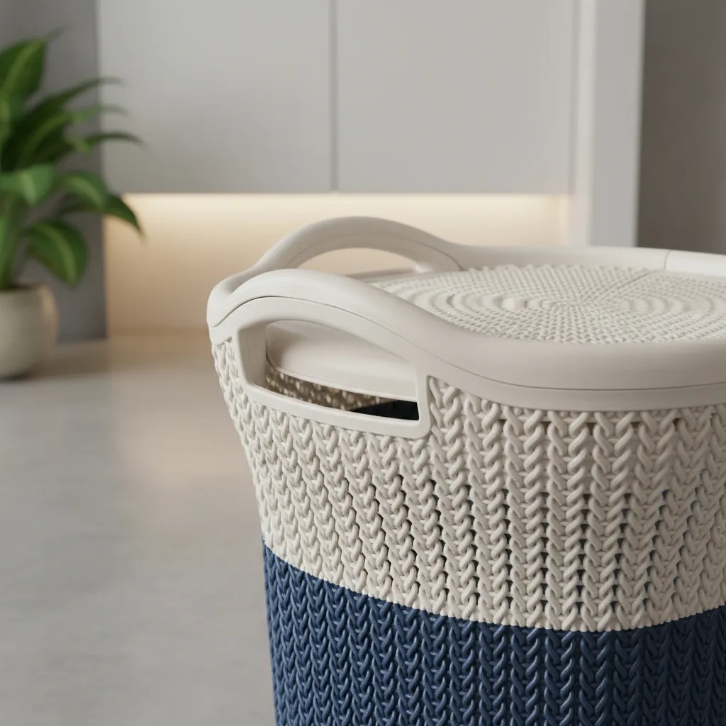 Cesto Plastico Ropa Sucia 40 Litros Tapa Y Manija Bicolor