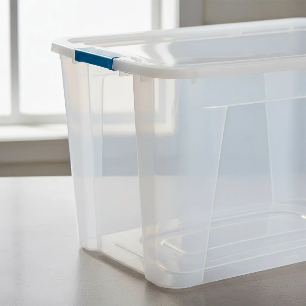 Caja Organizadora 120 L Plástico Premium Baúl Apilable  Ropa Celeste Ultraforte