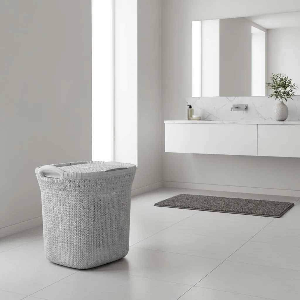 Canasto Cesto Para Ropa Plástico Premium Khipu Tapa 40 L