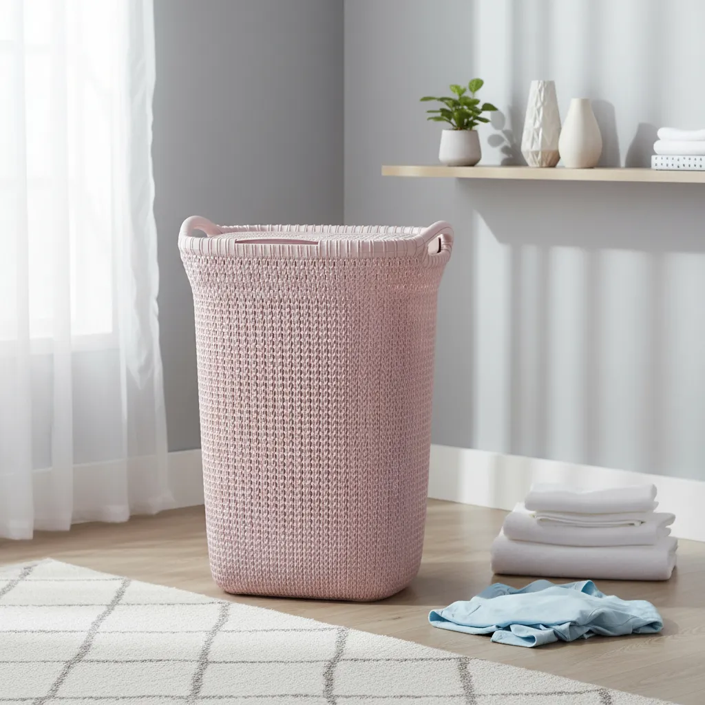 Canasto Cesto Para Ropa Plástico Premium Khipu Tapa 60 L