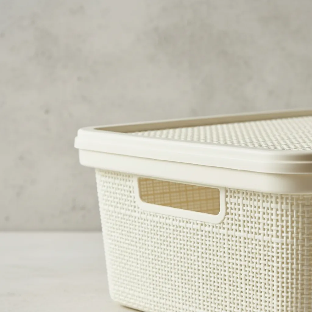 Pack Canasta C/tapa Plástico Yute 20l X 12 Organizador