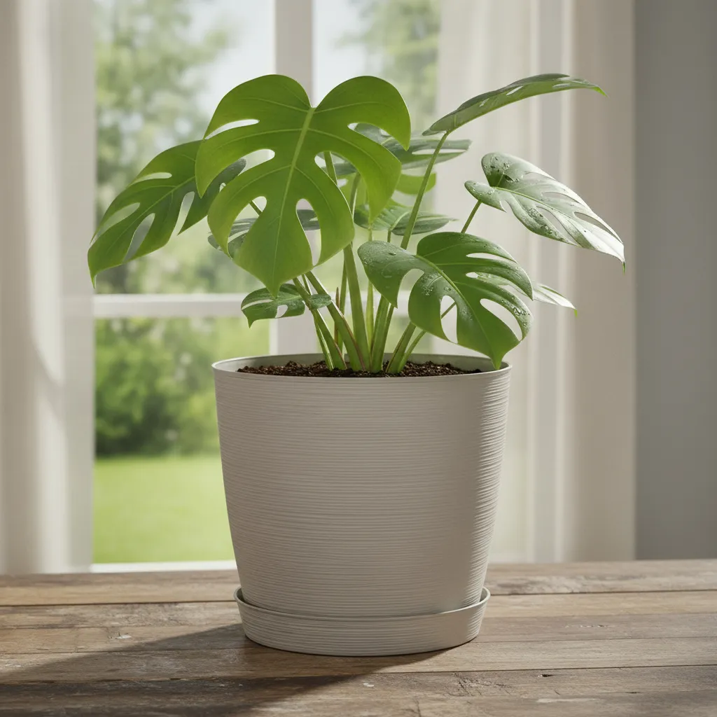 Maceta Plastica Estilo Piedra 42x40 Redonda Protección Uv