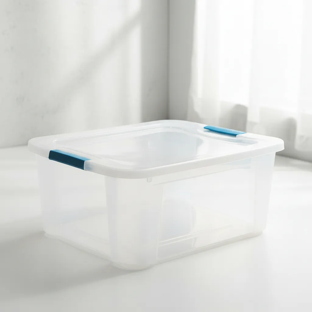 Pack Caja Organizadora 46l Plástico X3 Premium Apilable Celeste Caja Ultraforte 46 L