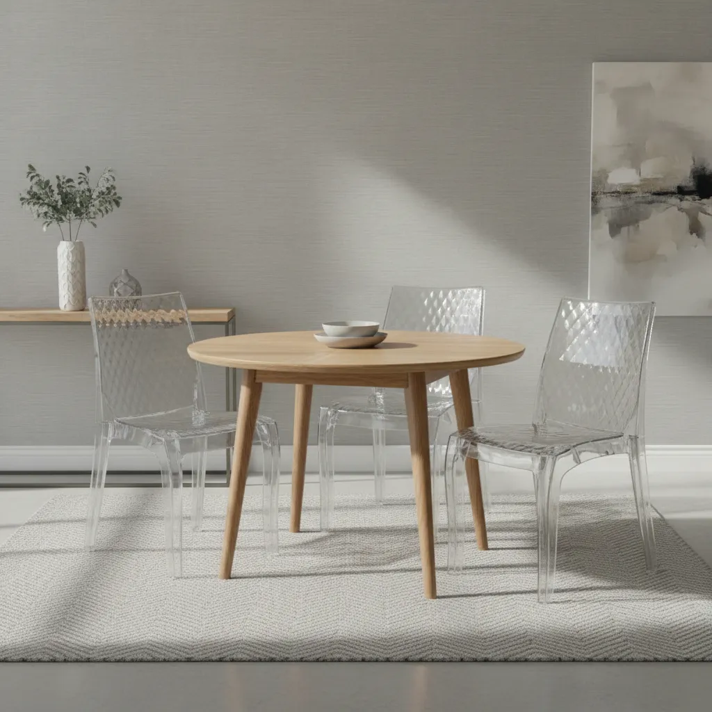 7 Pack X4 Silla Transparente Diamante Policarbonato Irrompible Diamante Transparente