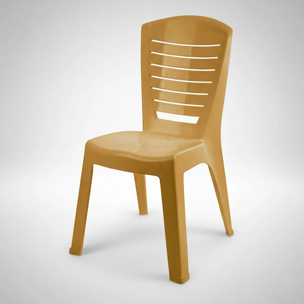 Silla De Plástico Premium Jardín Apilable Exterior Reforzada Dorado Oscuro Silla Zen Modelo Noa