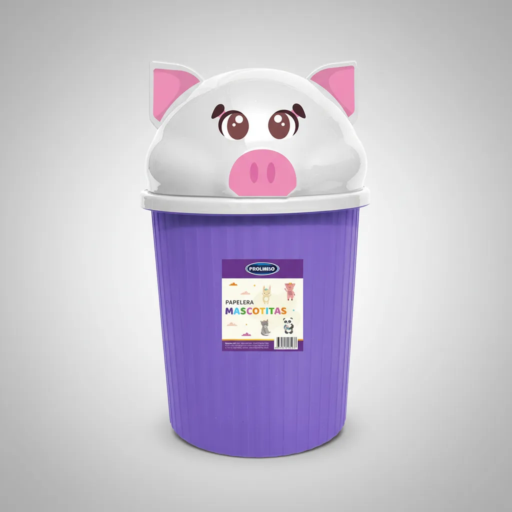 Cesto Tacho Basura Infantil 12l Animales Cerdo Panda Gato