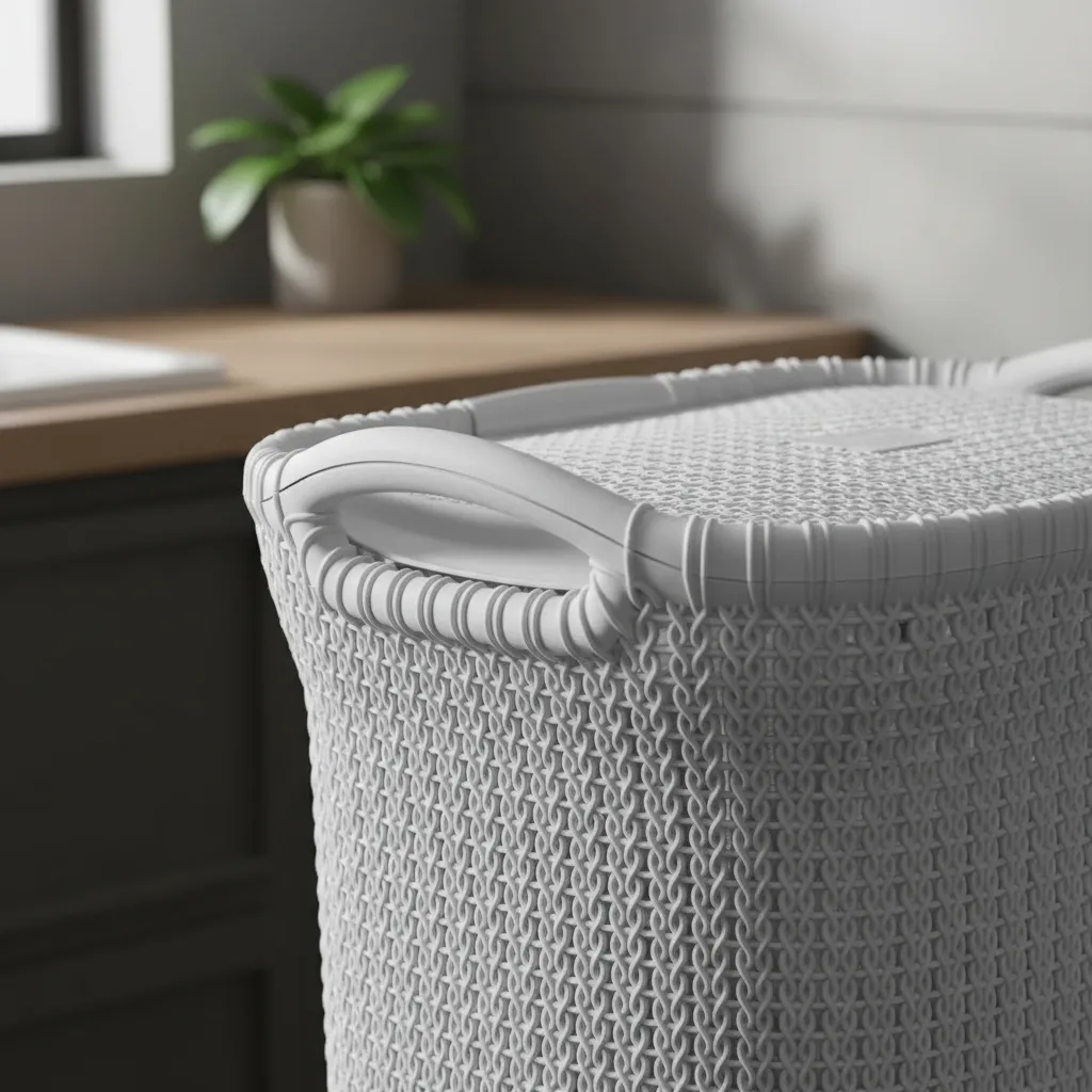 Canasto Cesto Para Ropa Plástico Premium Khipu Tapa 40 L