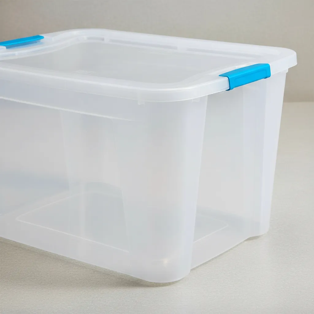 Caja Organizadora 68l C/ Tapa Broche Apilable Premium Baúl Transparente Ultraforte
