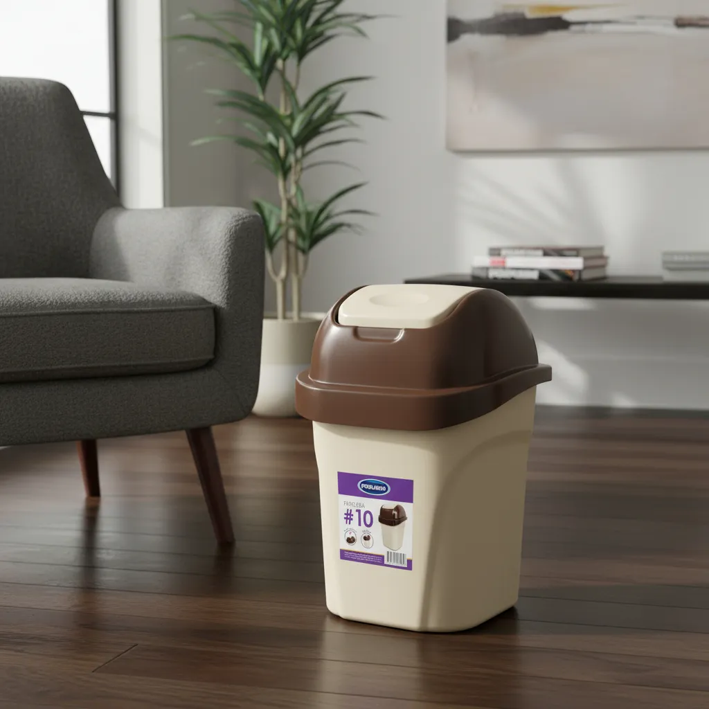 Tacho De Basura Papelera Oficina Tapa Vaivén 10l