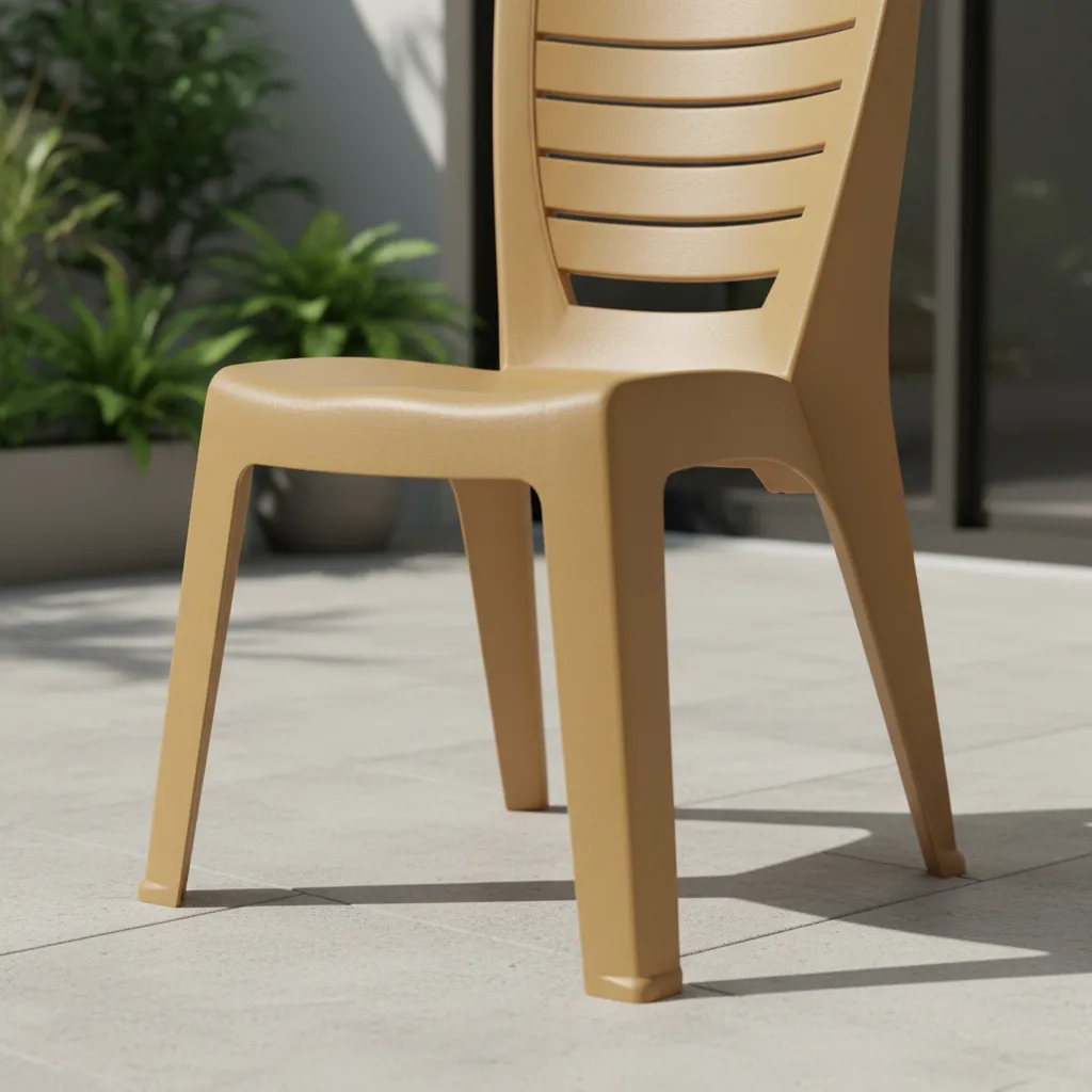 Pack Silla De Plástico X6 Dorado Premium Jardín Exterior Dorado Oscuro Noa