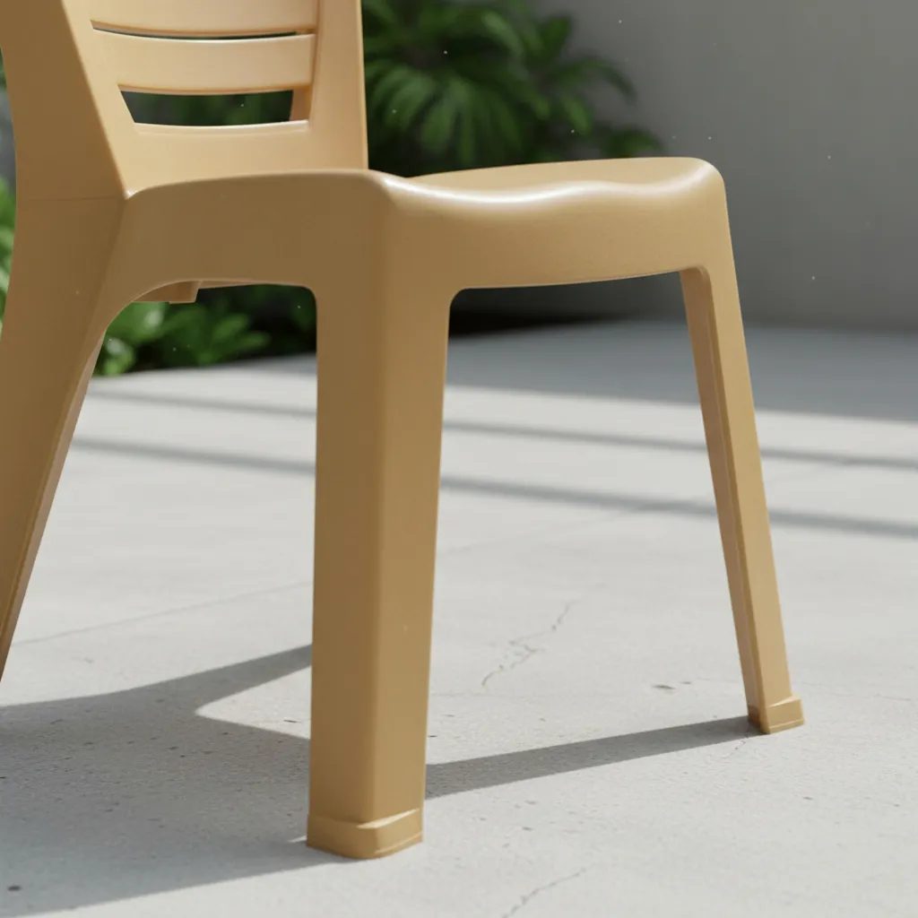 Silla De Plástico Premium Jardín Apilable Exterior Reforzada Dorado Oscuro Silla Zen Modelo Noa