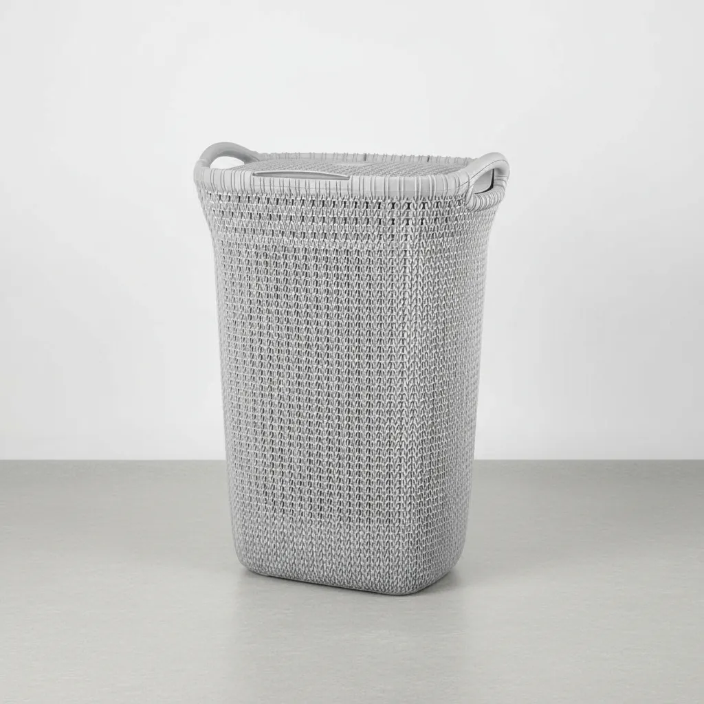 Canasto Cesto Para Ropa Plástico Premium Khipu Tapa 60 L