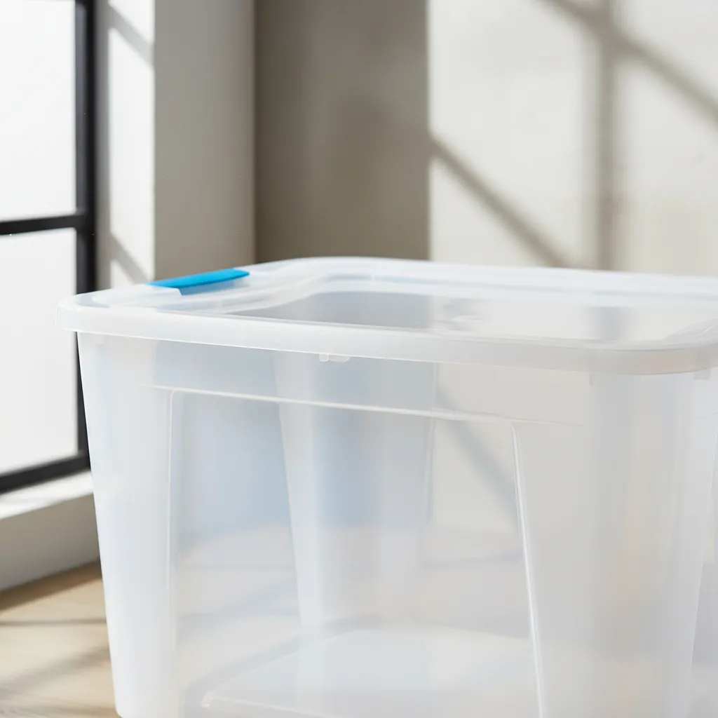 Caja Organizadora 68l C/ Tapa Broche Apilable Premium Baúl Transparente Ultraforte