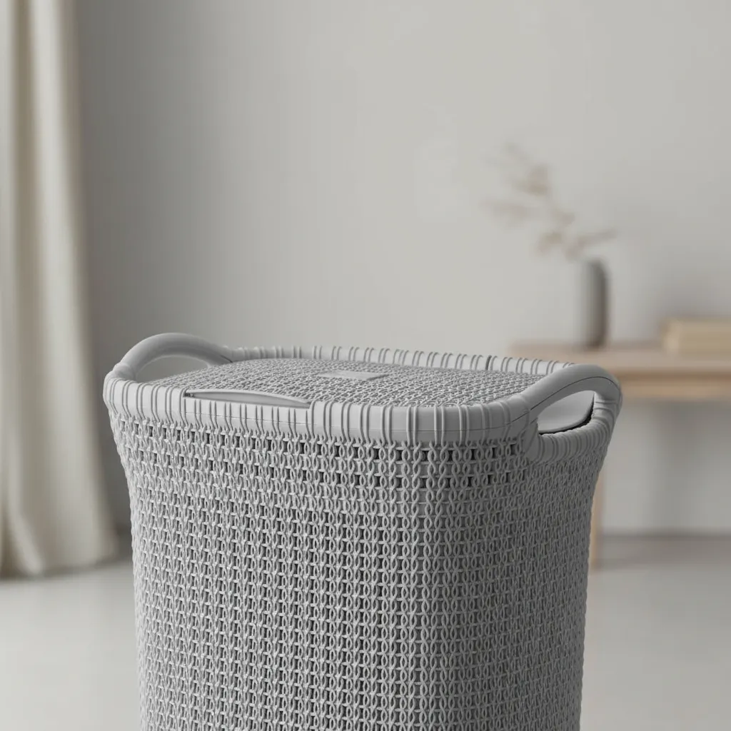 Canasto Cesto Para Ropa Plástico Premium Khipu Tapa 60 L