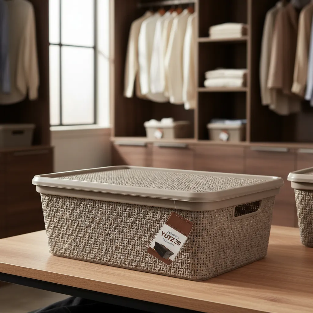 Pack Canasto Organizador X6 Simil Yute 20l Caja Organizadora