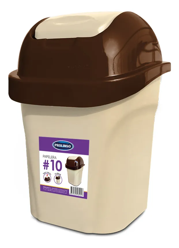 Tacho De Basura Papelera Oficina Tapa Vaivén 10l