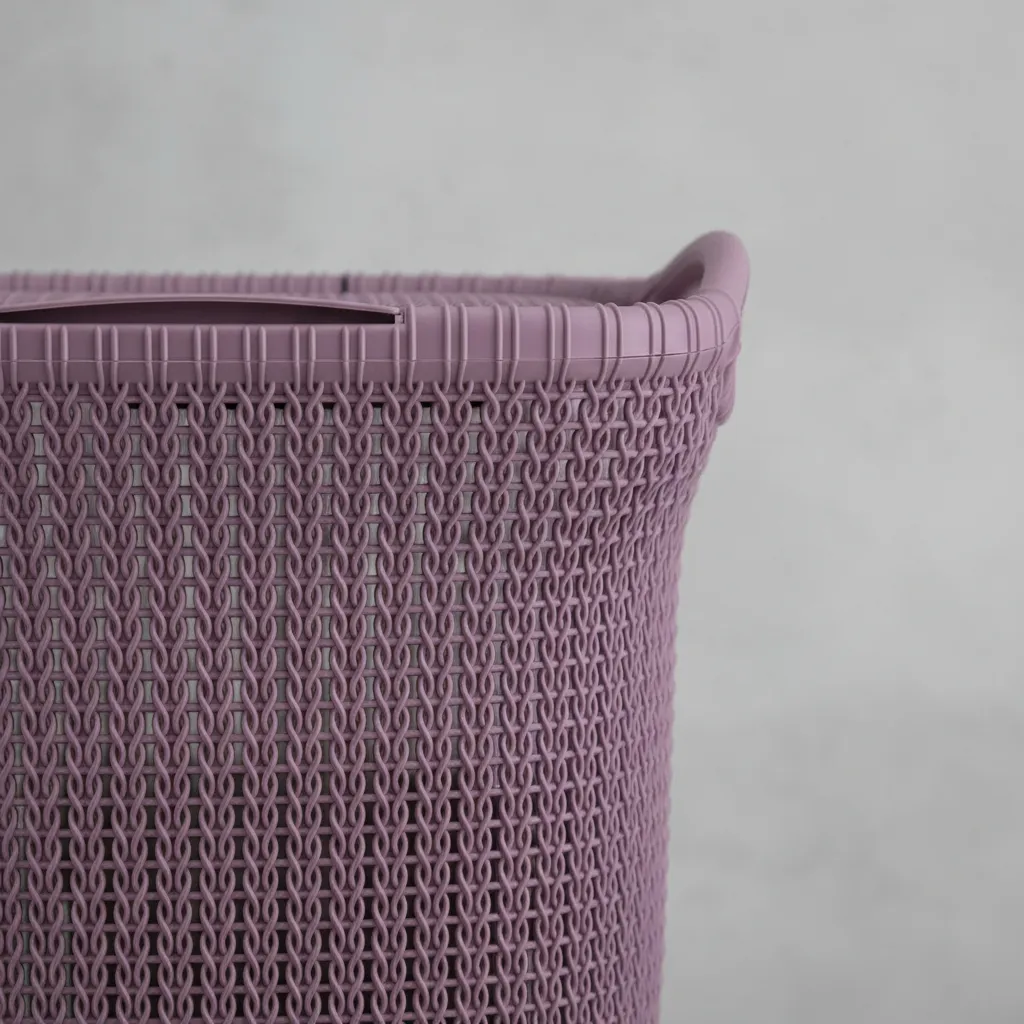 Canasto Cesto Para Ropa Plástico Premium Khipu Tapa 60 L