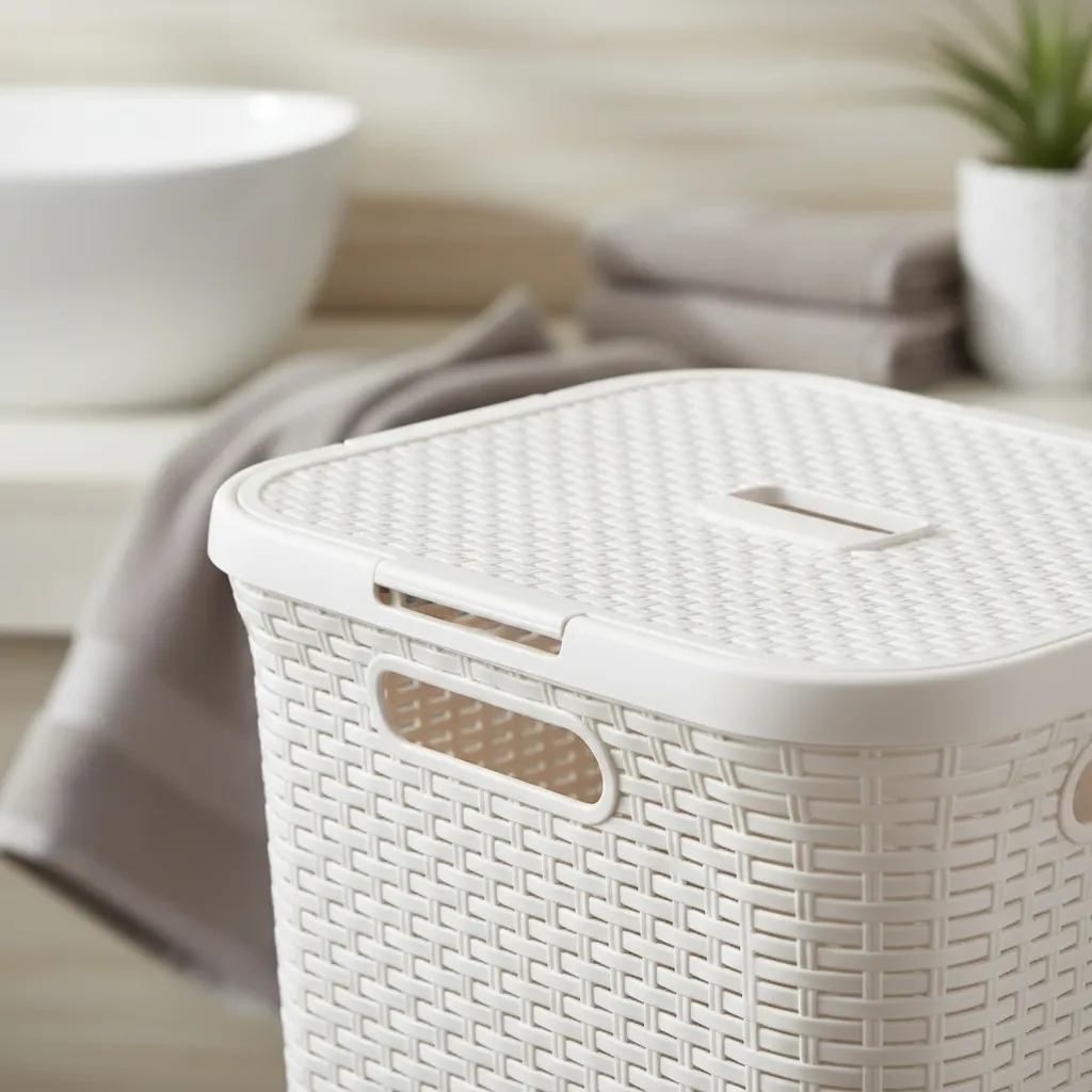 Canasto Cesto Para Ropa Sucia Baño 72l Ratan Gigante Plastic