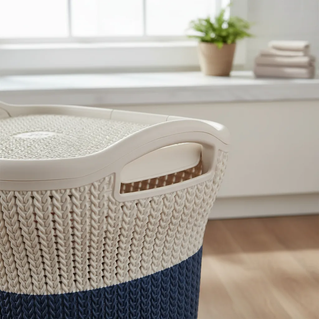 Cesto Plastico Ropa Sucia 40 Litros Tapa Y Manija Bicolor