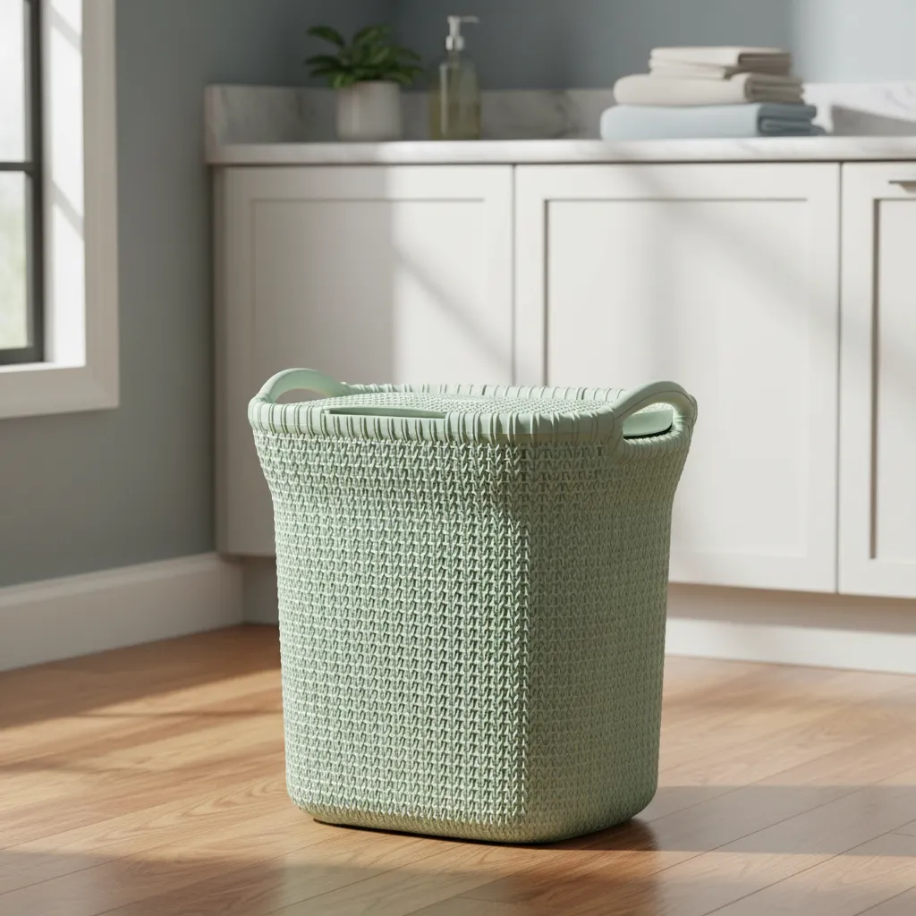 Canasto Cesto Para Ropa Plástico Premium Khipu Tapa 40 L