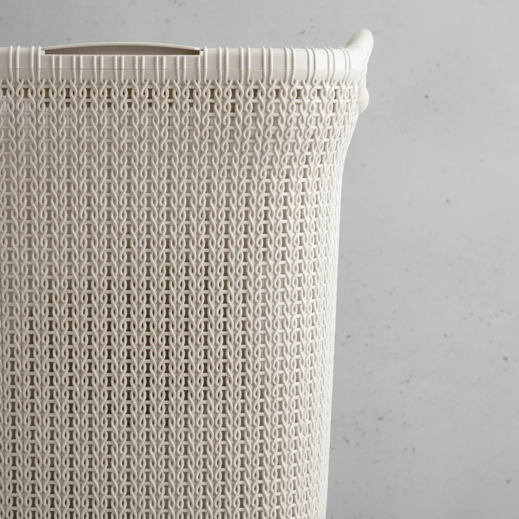 Canasto Cesto Para Ropa Plástico Premium Khipu Tapa 60 L