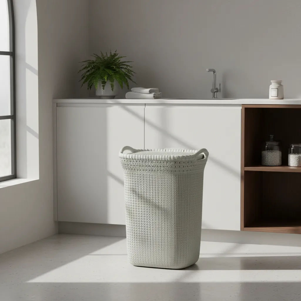 Canasto Cesto Para Ropa Plástico Premium Khipu Tapa 60 L