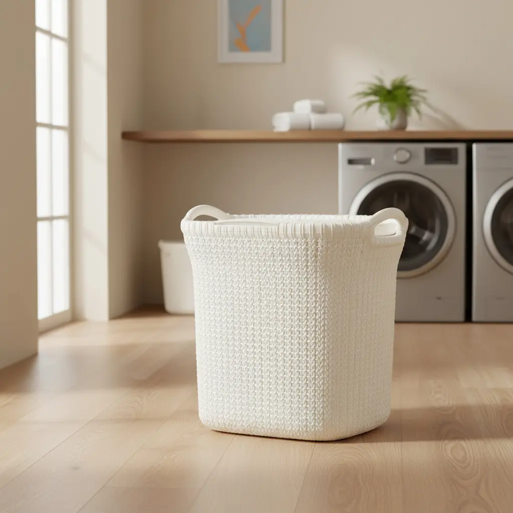 Canasto Cesto Para Ropa Plástico Premium Khipu Tapa 40 L