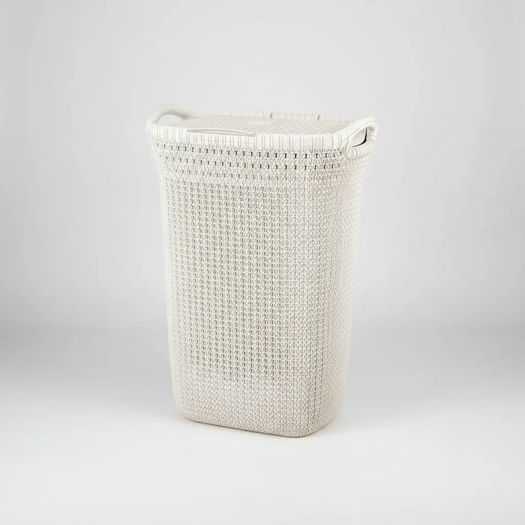 Canasto Cesto Para Ropa Plástico Premium Khipu Tapa 60 L