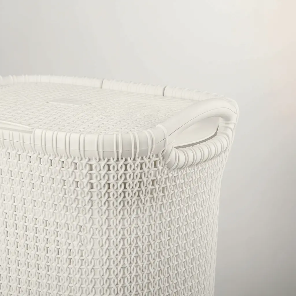 Canasto Cesto Para Ropa Plástico Premium Khipu Tapa 40 L