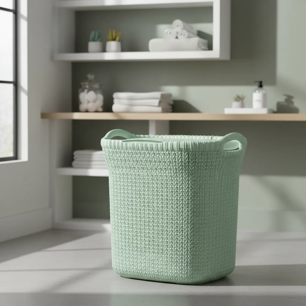 Canasto Cesto Para Ropa Plástico Premium Khipu Tapa 40 L